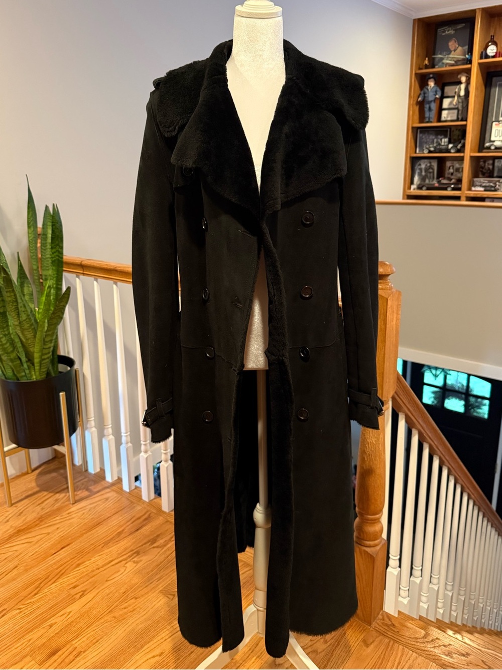 Stunning Authentic BURBERRY Long Shearling Trench Coat!